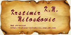 Krstimir Milošković vizit kartica